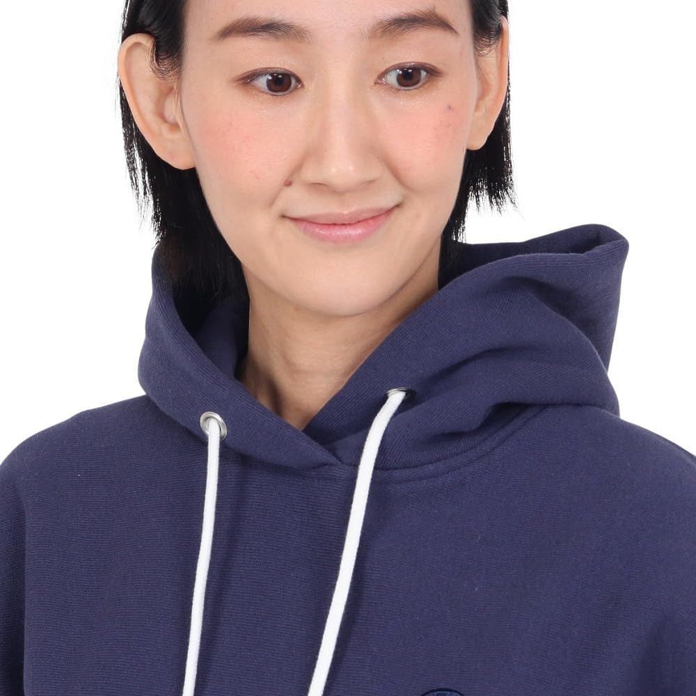 Champion Long Sleeve Cotton USA Reverse Hooded Sweatshirt with a Dark Size L Women's Hoodie, 11.5oz Weave® One-Point Logo, Navy, (CW-Y103)