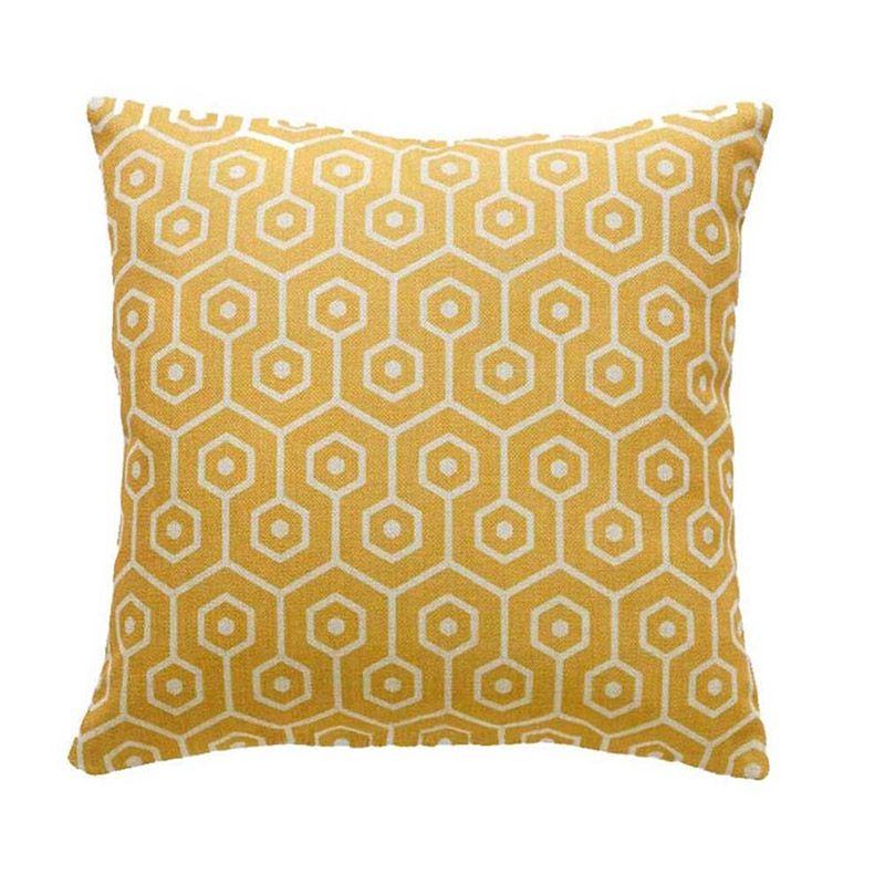 Luxurious Mustard Yellow Geometric Pillow Case For Fall And Autumn Decor