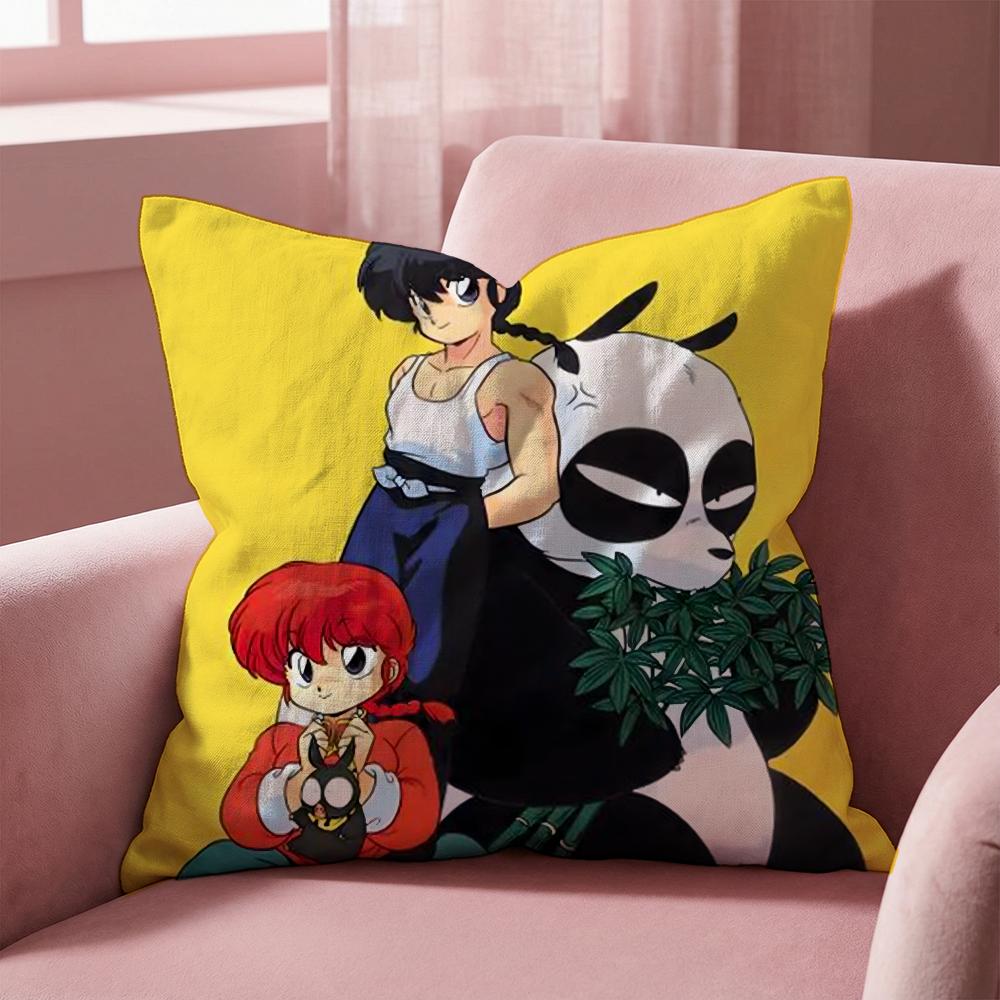 Cartoon R-Ranma1 1/2 Cushion Cover Multi-Scene Pillow Cover for Home & Car - Reversible, Soft & Durable for Daily Use