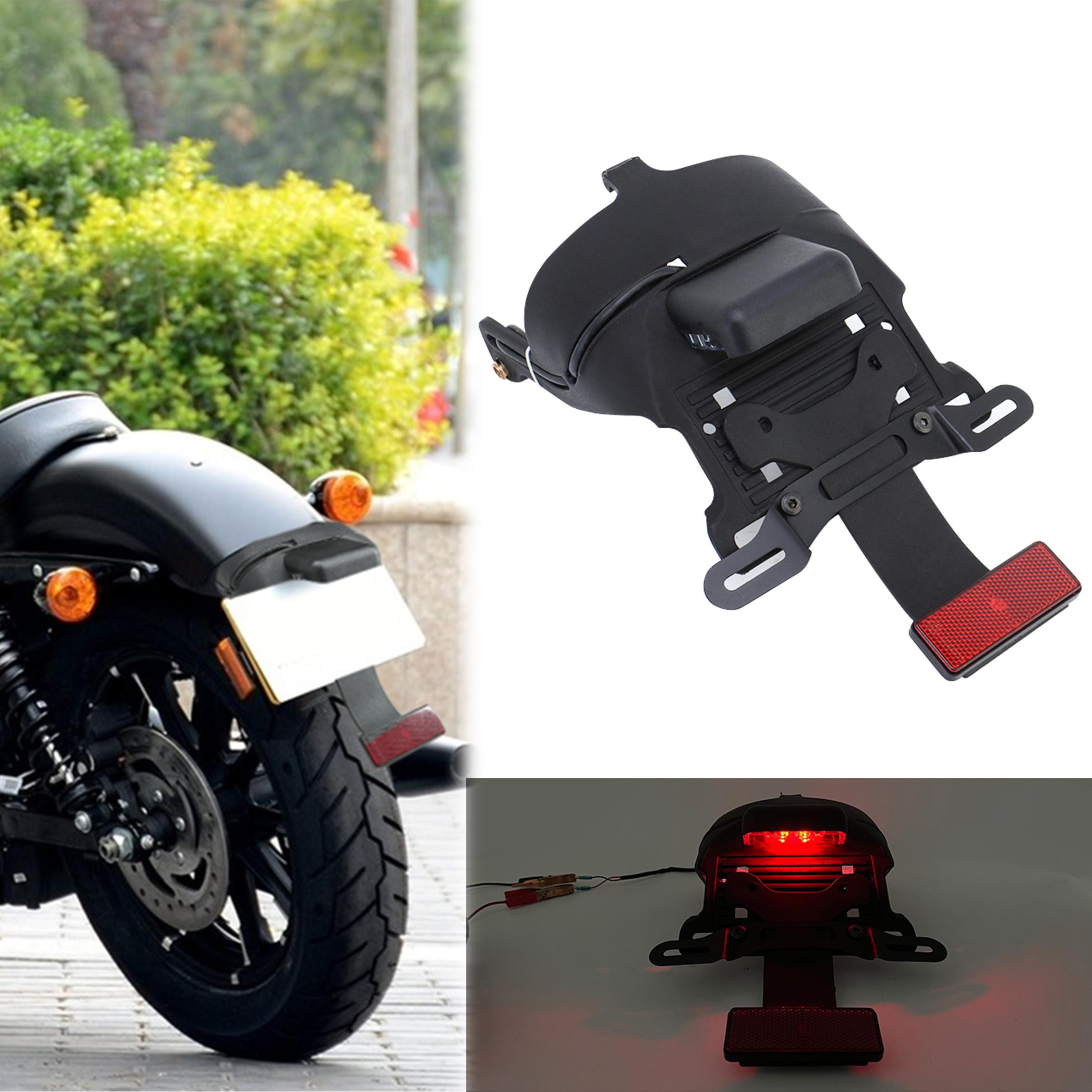 

For Harley Sportster XL 883 1200 48 2004-2019 Motorcycle Rear Fender License Plate Bracket Holder With LED Taillight Brake Lamp China Mainland