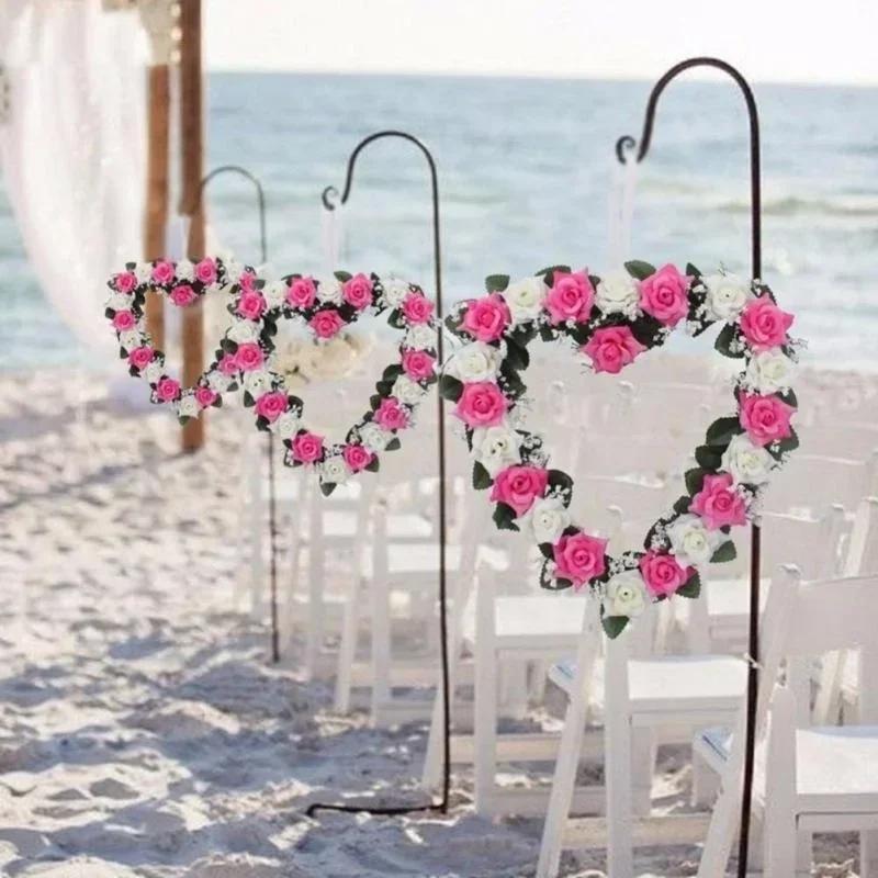 Heart-Shaped Rose Door Wall Hanging Wreaths Wedding Festival Decoration Road Lead Rose Flower Wreath Festival Party Supplies
