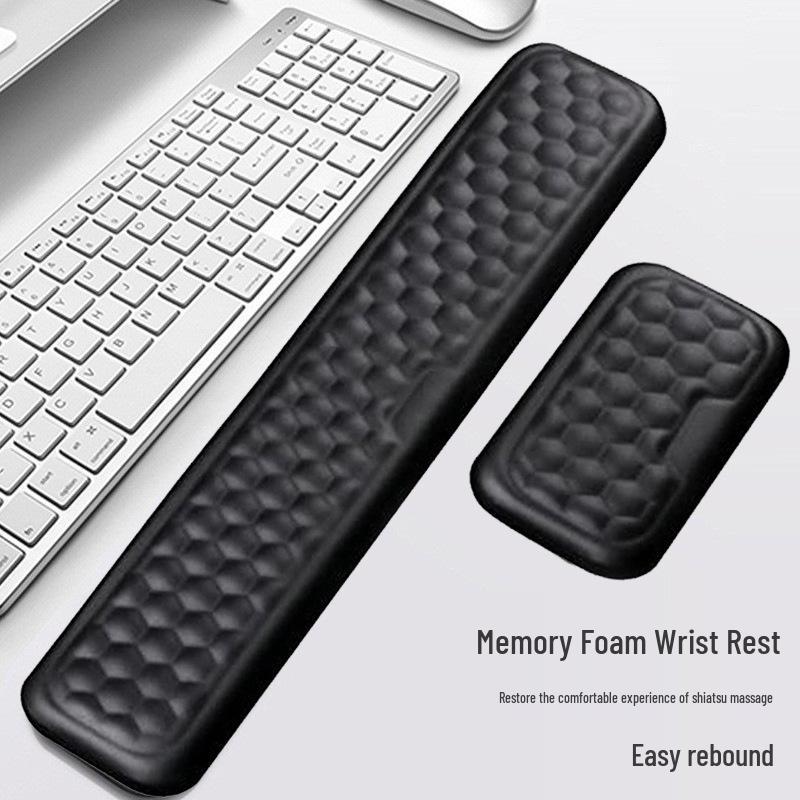 Memory Foam Wrist Rest & Mouse Pad - Ergonomic Silicone Support for Office & Gaming Keyboards