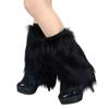 Women's Fuzzy Faux Furs Leg Warmers Furs Heels Long Boots Cuffs Cover One Pair Carnivals Boot Cover Y2K JK Uniform Socks