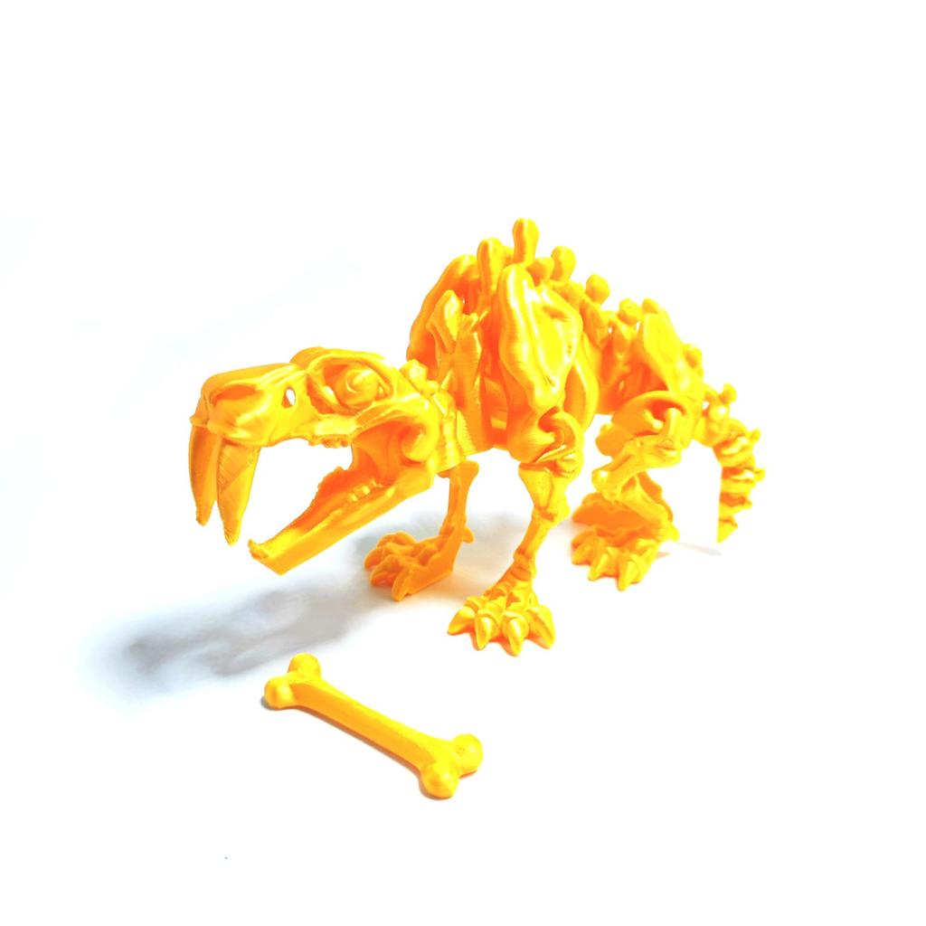 3D Printed Saber-Toothed Tiger Skeleton Jointed Toy Decoration - Decompression Handicraft Gift