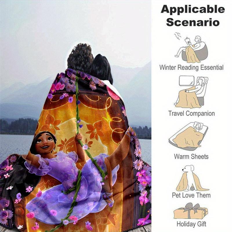 1pc Encanto Printing Blanket - Soft, All-Season Throw for Living Room, Bedroom,Personalized Gift with Adorable Cartoon Design
