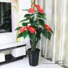 Grand anthurium artificiel en pot - Plante d'intérieur pour la décoration du salon
