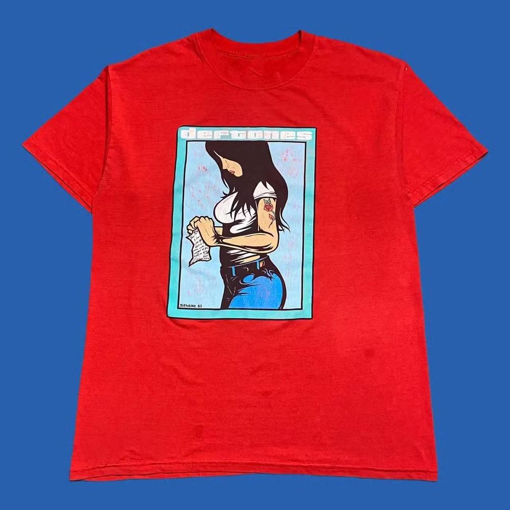 Vtg Deftones Band For Fans Short Sleeve Cotton Red Full Size Shirt  JJ16 Unisex T-Shirt XL