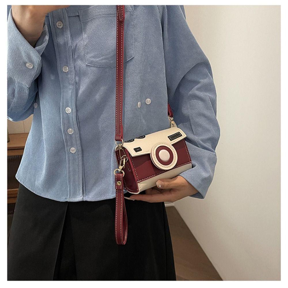 Cartoon Small Square Bag PU Box Bag Portable Camera Bag Women