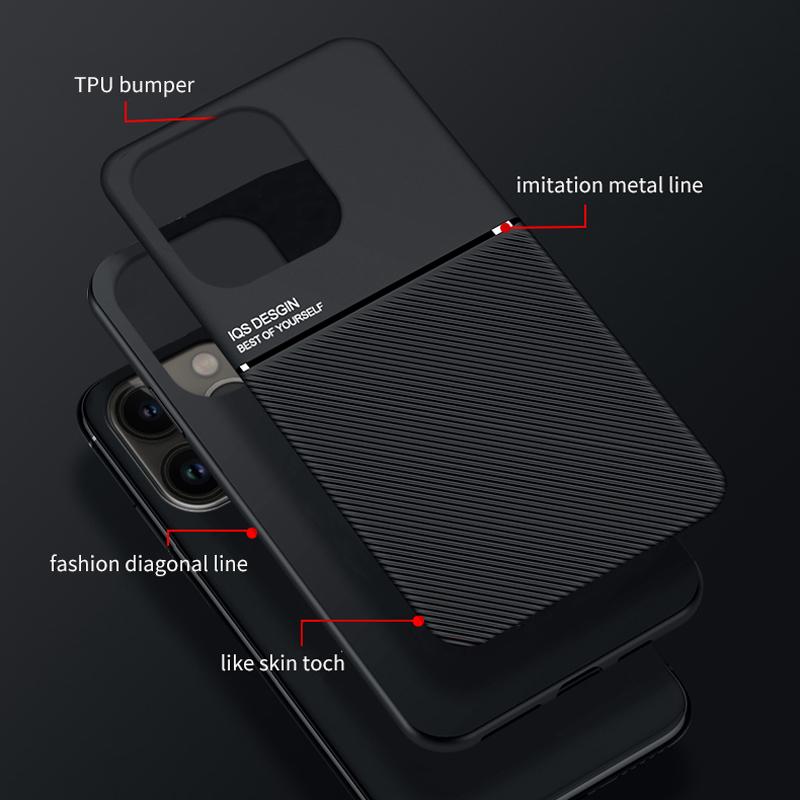 Luxusní kožené pouzdro pro iPhone 14 13 12 11 Pro Max Mini XS X XR 8 7 Plus SE 2020 Vestavěný kovový držák krytu do auta A