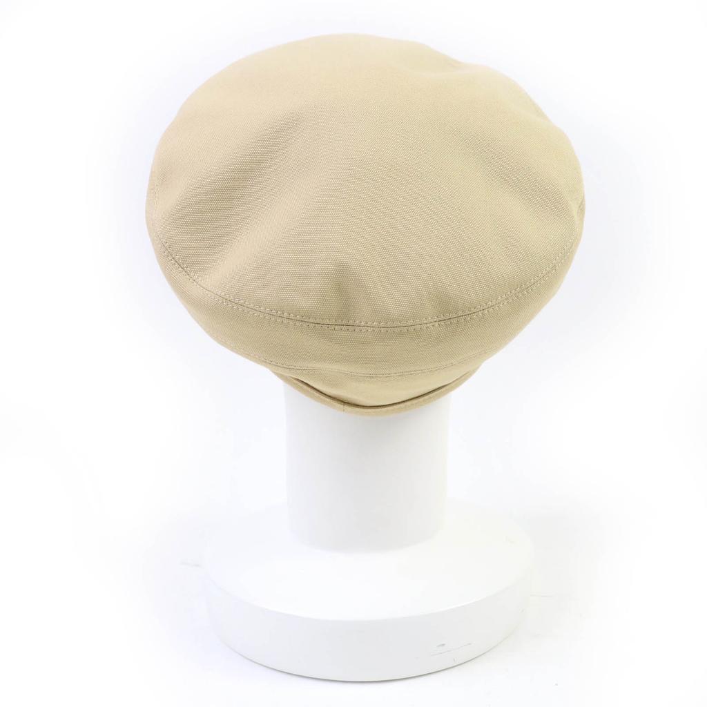 Pristine HERMES Beret Chaine d'Ancre Shell Metal Beige Cotton Women 58 241067N Used