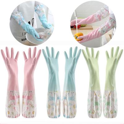 Langlebige Haushaltsreinigungs-Plüsch-Gummiband-Küchenzubehör-Geschirrspülwerkzeuge-Ärmelhandschuhe