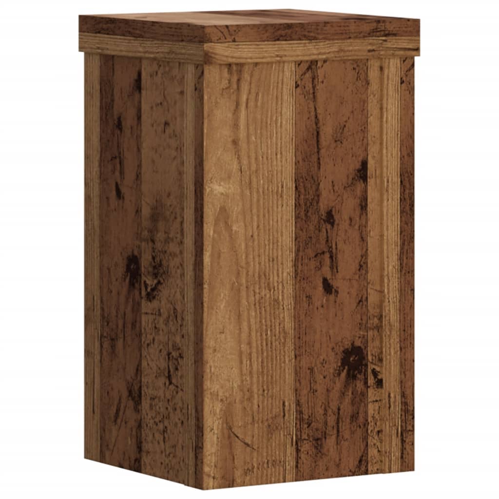 Vidaxl Plant Pot Stands, 2 Pcs, Old Wood, 10X10X18 Cm