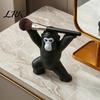 Makeup Brush Organizer Holder 3D Printed Gorilla Pen Holder, Funny Figurine, Office Supplies Desk Decor Minimalist Black Ornaments for Home Study