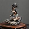 1pc MiniDeal Handmade Resin Backflow Incense Burner - for Lotus Buddha Hand Waterfall Design, for Relaxation,Handmade Design
