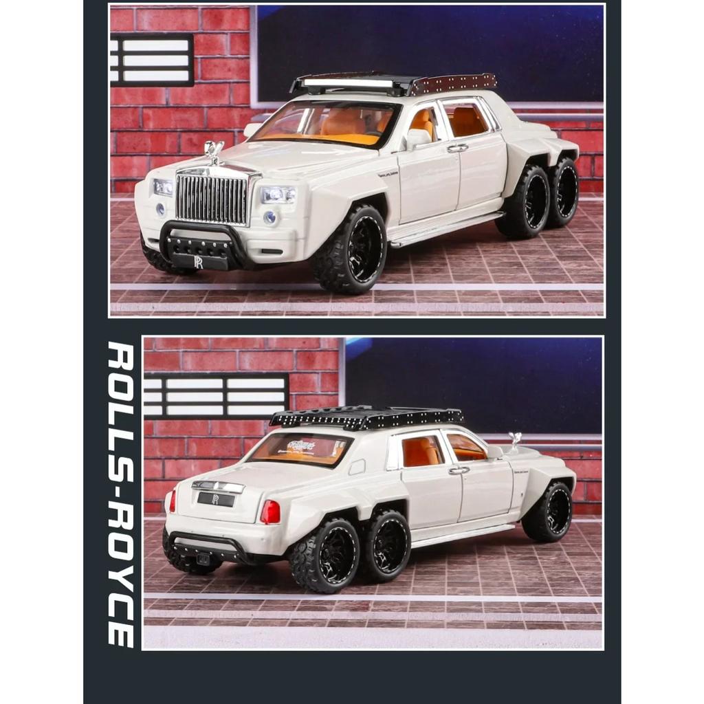 1/32 Rolls-Royce Phantom 6X6 Alloy Car Model Diecasts Metal Toy Off-road Vehicles Model Sound and Light Kids Gifts