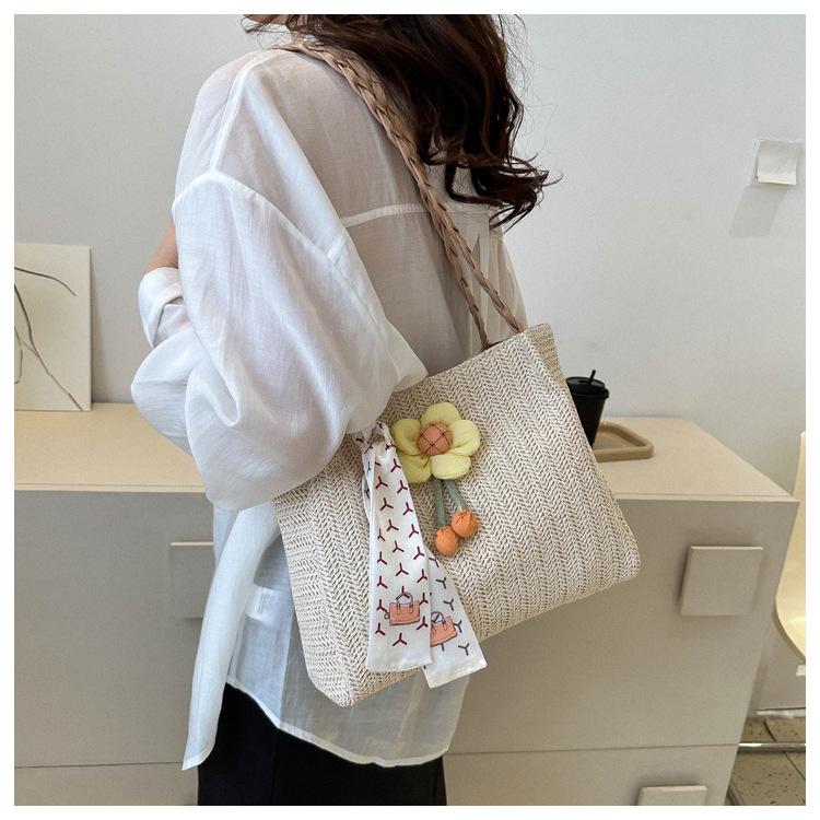 Summer Rattan Woven Tote Bag Large Capacity Casual Handbag for Women 2026 New Fashion CLE