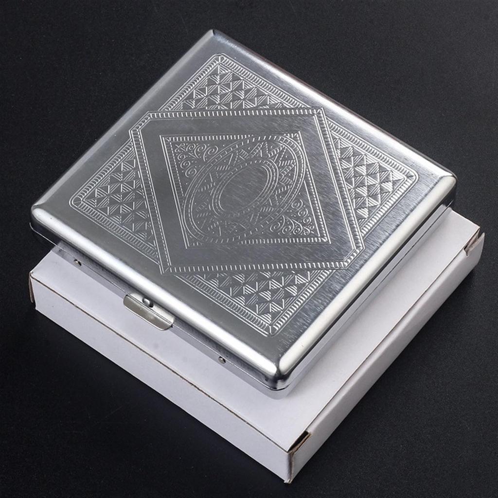 20PCS Metal Cigarette Box Stainless Steel Embossed Portable Cigarette Case Personalized Fashionable Storage Box Smoking Tool