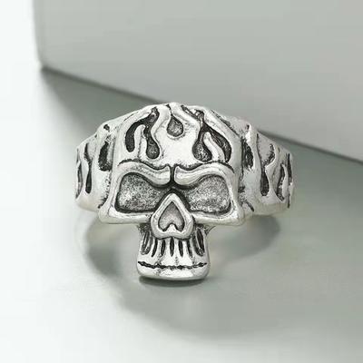 European and American Style Ghost King Skull Ring for Men and Women Trendy Open Fashion Ring