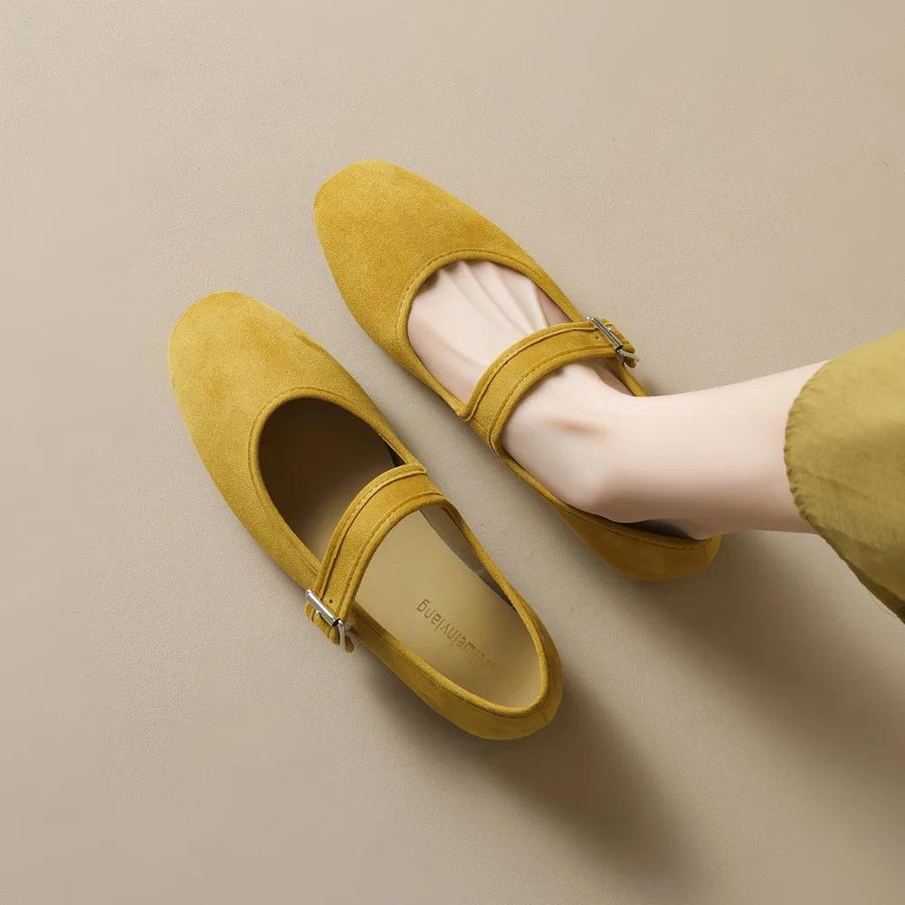 Women Flat Shoes French Retro Flat Bottomed Mary Jane Shoes Shallow Mouth Soft Sole Ballet Single Shoes Women Flats