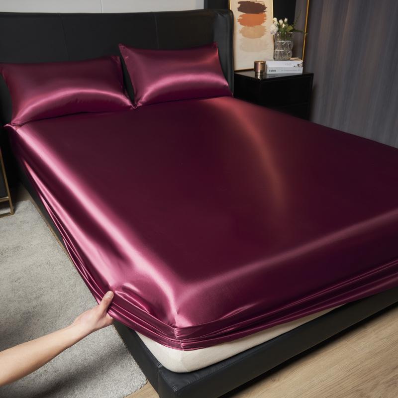 Internationales Spannbettlaken aus Imitationsseide, Einzelmatratzenbezug, Tagesdecke & Schutz