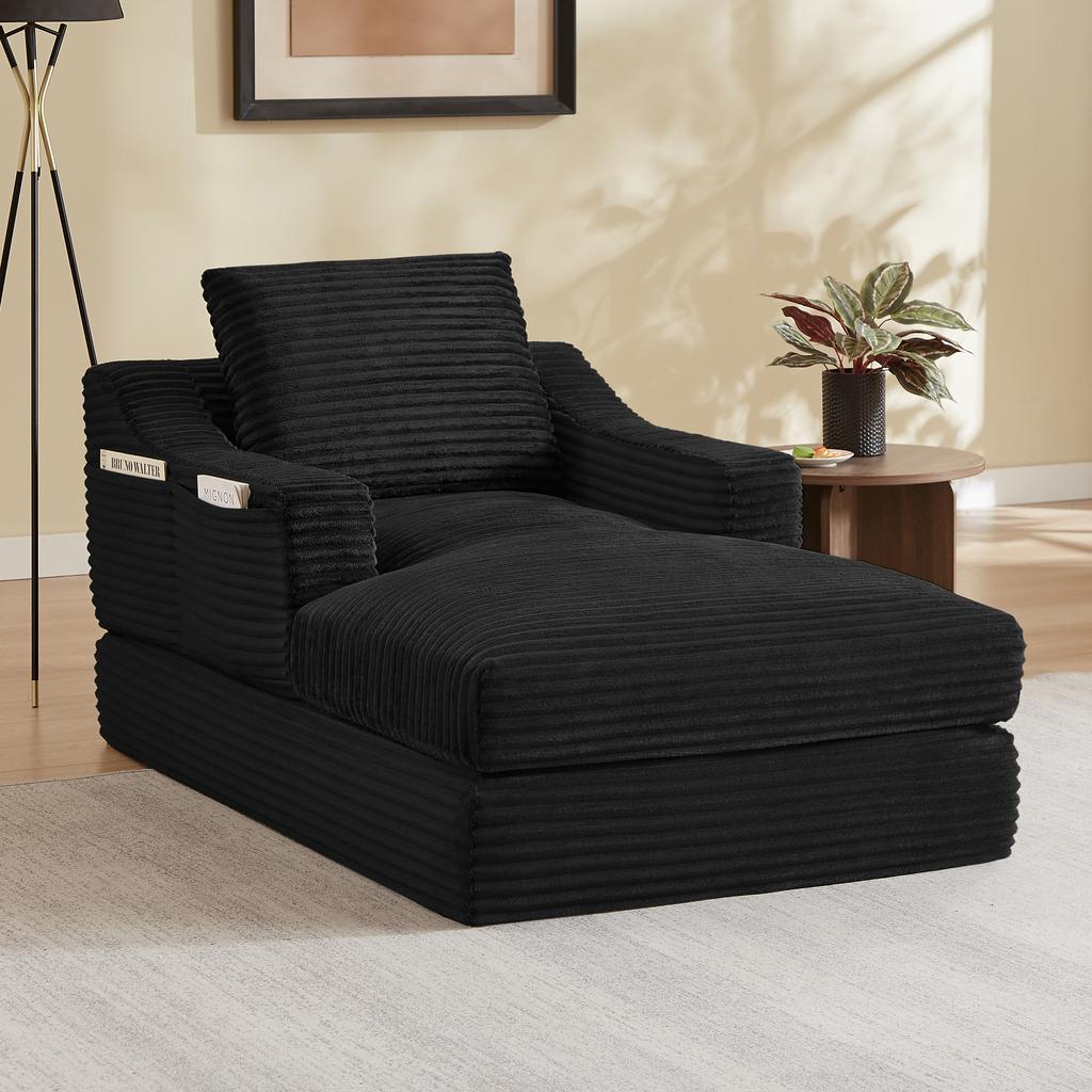 Divano Senza Schienale, Sedia a Sdraio Pigra Minimalista Moderna in Velluto a Coste, Design a Doppio Strato, Espandibile in Letto