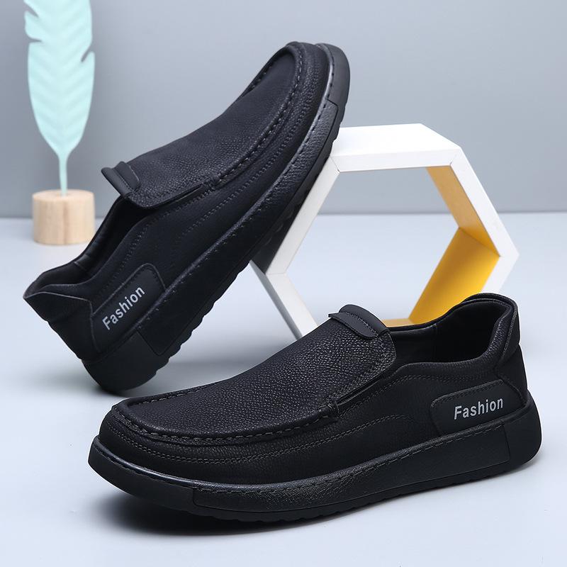 Fashion Solid Color Soft Cow Leather Loafers for Men Fashion 2025 New Designer Casual Shoes Male Spring Autumn Light Retro Shoes Man