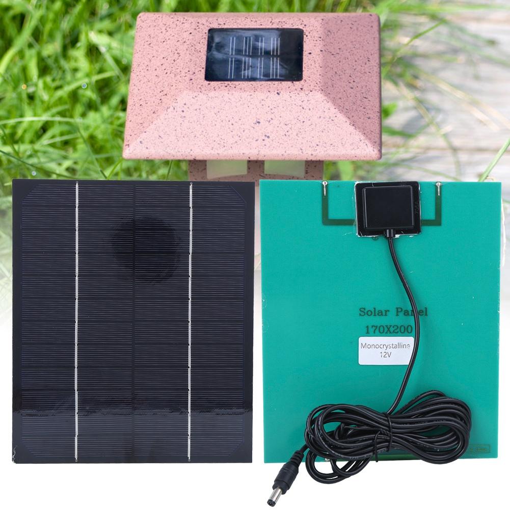 6W 12V Monocrystalline Silicon Solar Panel Outdoor for DIY Battery Charger Power Supply