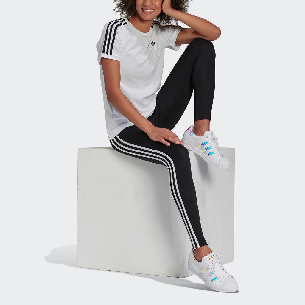 Adidas Originals 3 Stripes Tight Casual Butt-Lifting Side Stripe Leggings Women Leggings Black H09426