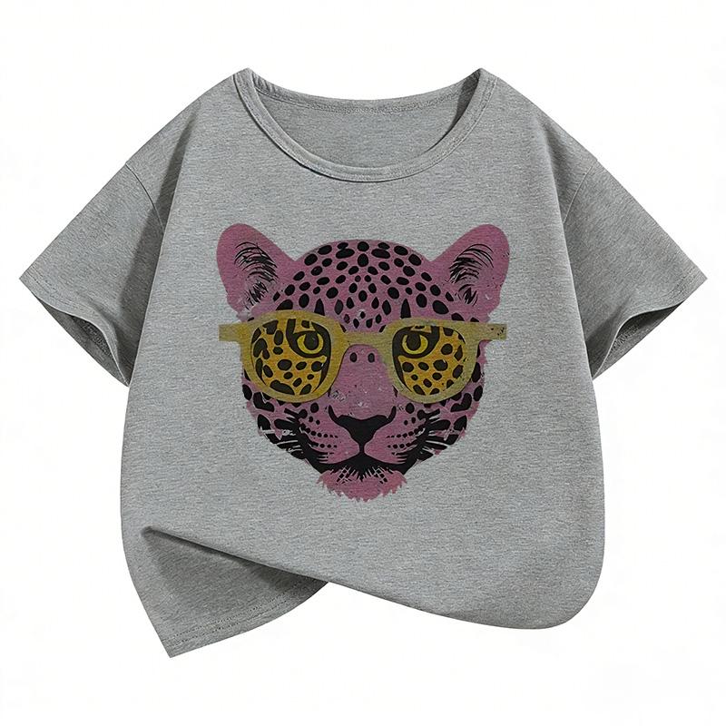 T-shirts Graphiques Imprimés Tigre Mode pour Enfants Été Manches Courtes T-shirts Dessin Animé Garçons Filles Vêtements Tops Kawaii Y2K T-shirt Enfant