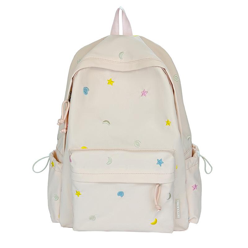 Korean version schoolbag female college student cute embroidery large-capacitycomputer backpack lightweight junior high school student travel backpack