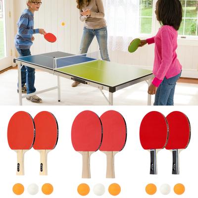Bärbar Bordtennisracket med 3 Bollar Bekvämt Grepp Pingpongracket Träning Bordtennisracket för Barn Vuxna