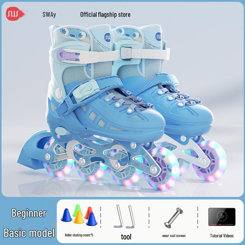 Sway Swis Professional Beginner Roller Skates for Children and Adults - Single Row with Brake.