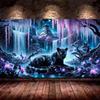 Large Size Mosaic DIY Full Diamond Painting Kits Art The Fantastic Black Panther and Flowers Embroidery Cross Stitch Rhinestones