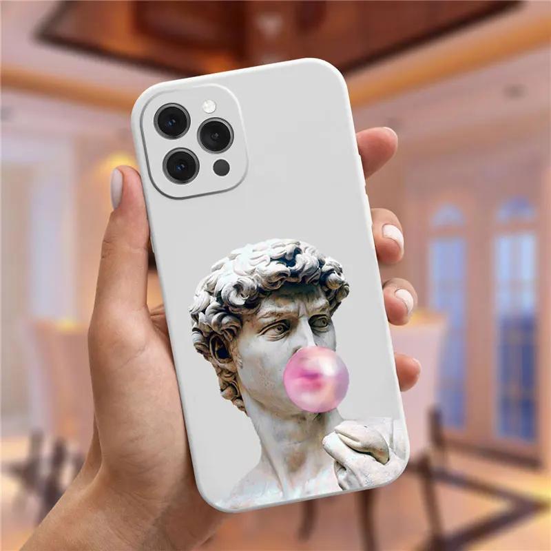 

Art Fresco Michelangelo Creation of Adam David Phone Case For iPhone 16 15 14 11 12 13 Pro Max 7 8 Plus Mini X XR XS Max iPhone 13
