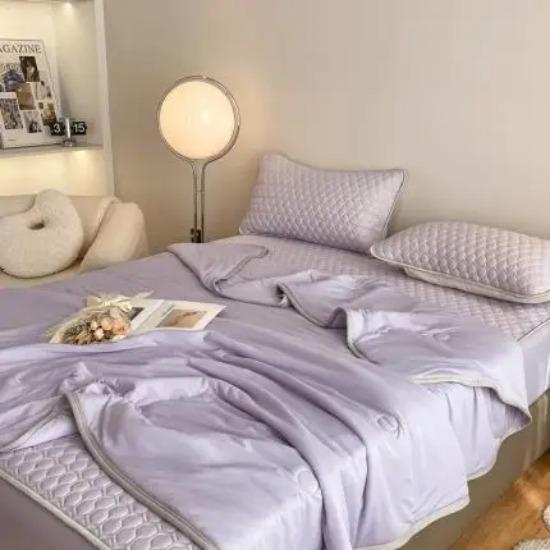 New Solid Color Cool Silk Summer Quilt Soft And Comfortable Air Conditioner Quilt Single Adult Gift Quilt