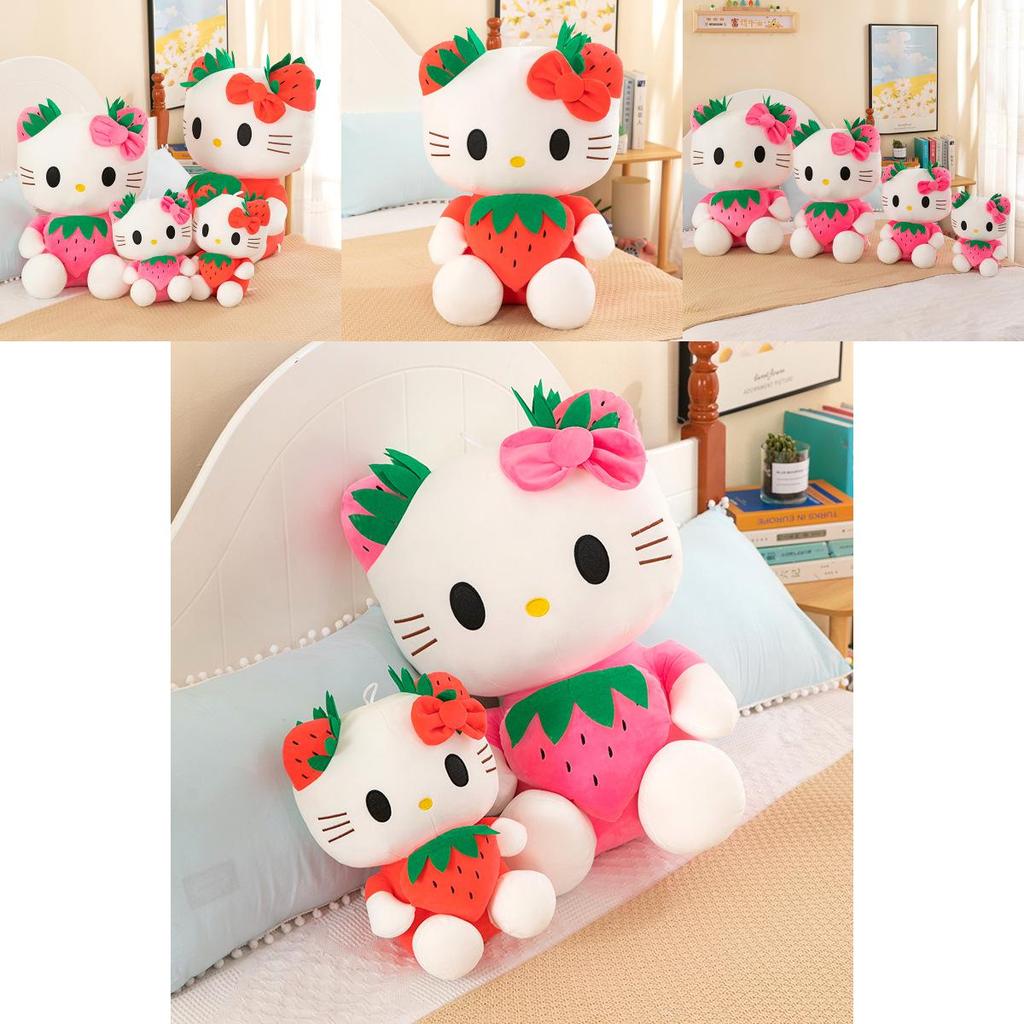Strawberry Kt Cat Plush Toy Large Stuffed Animal Pillow For Kids And Collectors
