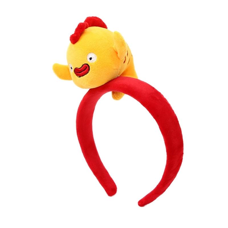 Cute Carp Design Hairband Soft Plush Elastic Headbands Hair Ornament For Kids Girls Women Daily Use Party Accessories