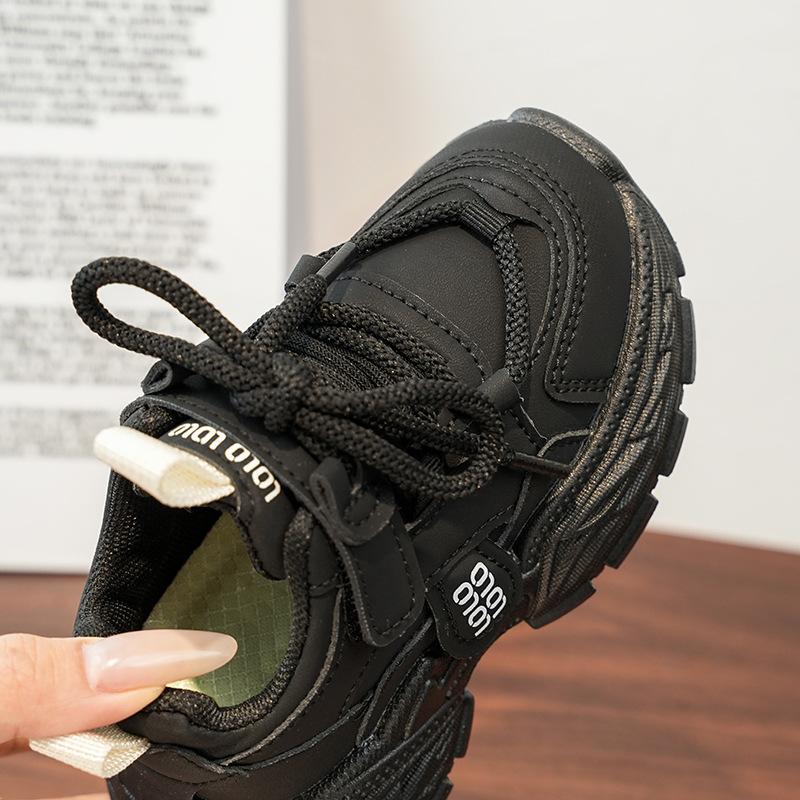 Solid Color Simple Unisex Kids Soft Sole Comfortable Casual Sports Chunky Dad Sneakers