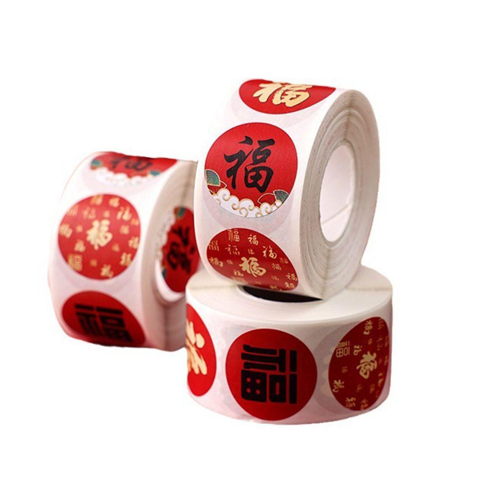 Gift Packaging Chinese Fu Blessing Sticker Round Sealing Sticker  Children Toys