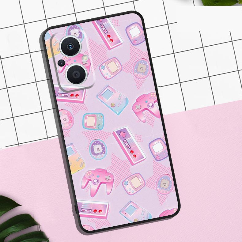 90s Sweet Kawaii Game Controller Case For OPPO Reno 13F 12F 11F 8T 7 8 10 11 12 13 Pro OPPO Find X8 X6 Pro X3 X5 Lite Cover