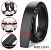Men's Headless Genuine Leather Belt with Automatic Buckle - Fashionable for Business and Casual Wear