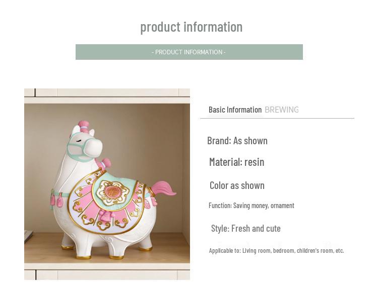 Pink Horse Money Box - Zodiac Year of the Horse Ornament, Birthday Gift, Creative Piggy Bank, Money Jar