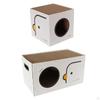 Cardboard Cat House Cave Hide Out Interactive Scratcher Box Lounge Bed for Indoor Cats