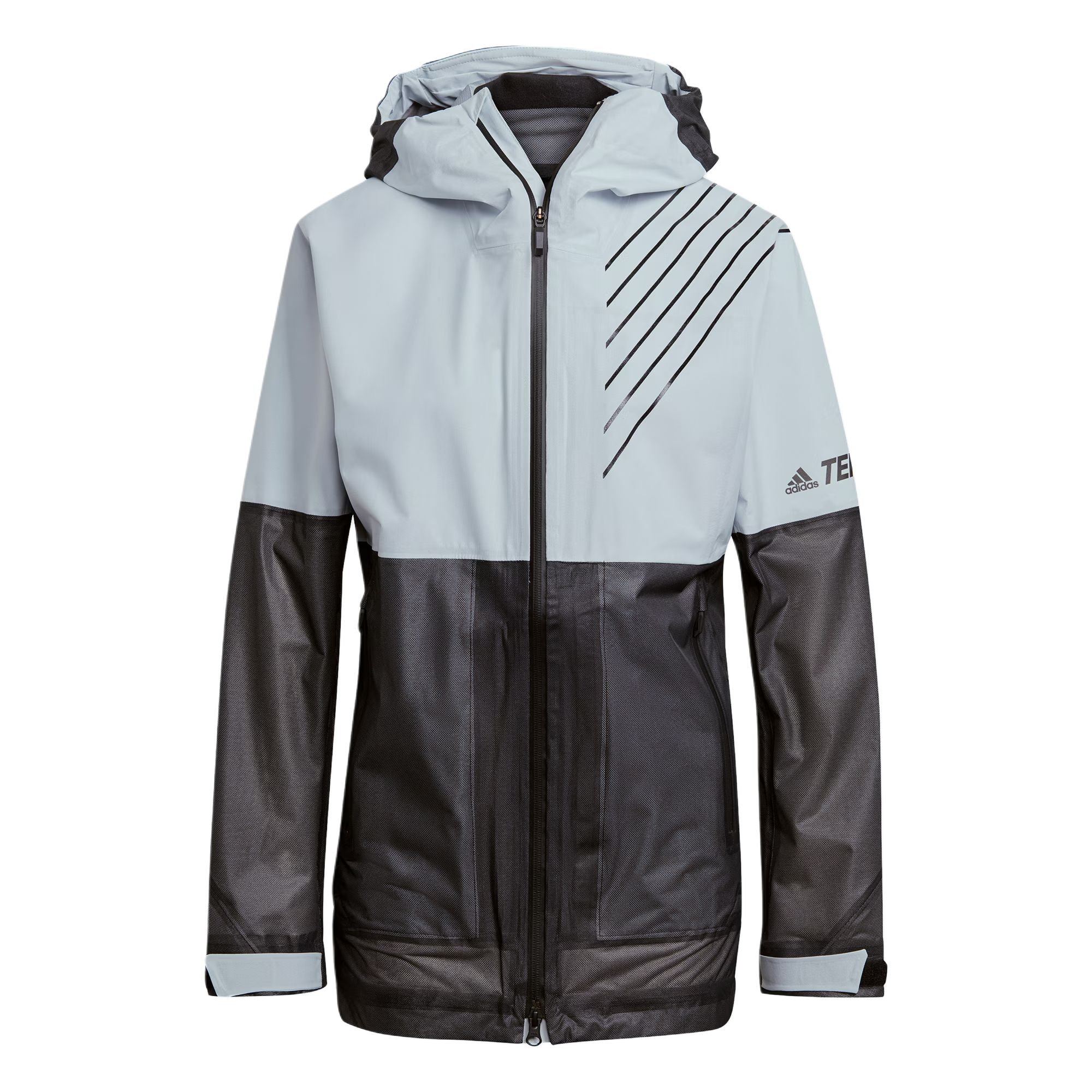 Adidas Waterproof, Windproof, Breathable, And Rainproof Windbreaker Jacket Women s Light Blue/Black GI7289 S 160/84a
