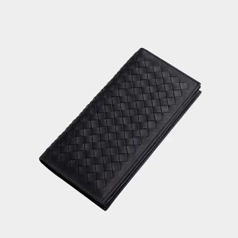 Genuine Leather Handcrafted Woven Clutch Wallet Women Men Large Capacity Bifold Purse With Multiple Card Slots