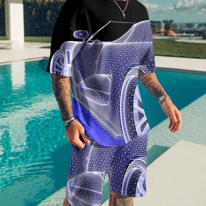 Men's Short-sleeved Shorts Two-piece Sports Leisure Suit Light Breathable Unisex Sports Clothing