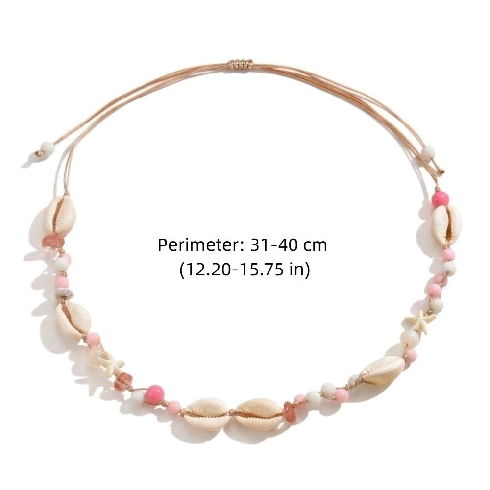 Ornaments Shell Starfish Necklace Adjustable Beach Beaded Necklace Bohemian Shell Necklace  Daily