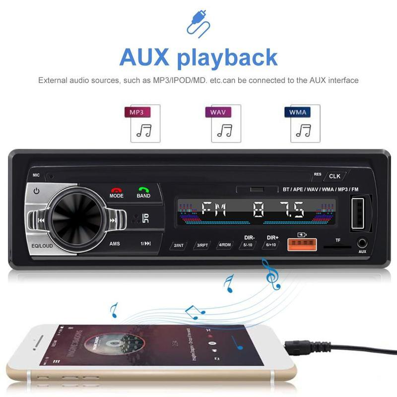 12V 1DIN In-Dash Car Radios Stereo with Remote Control Digital Bluetooth Audio Music Stereo Car Radio Mp3 Player