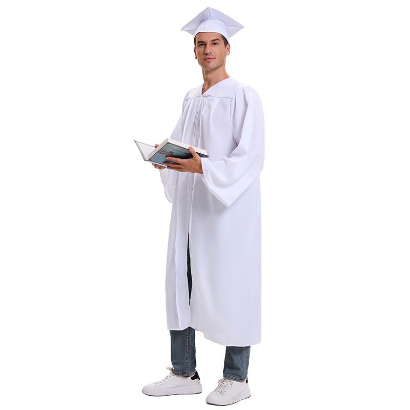 2026 Robe de prêtre blanche Amazon, costume de prière de prêtre pour l'église, costume de bachelor, costume de performance scénique cosplay cm