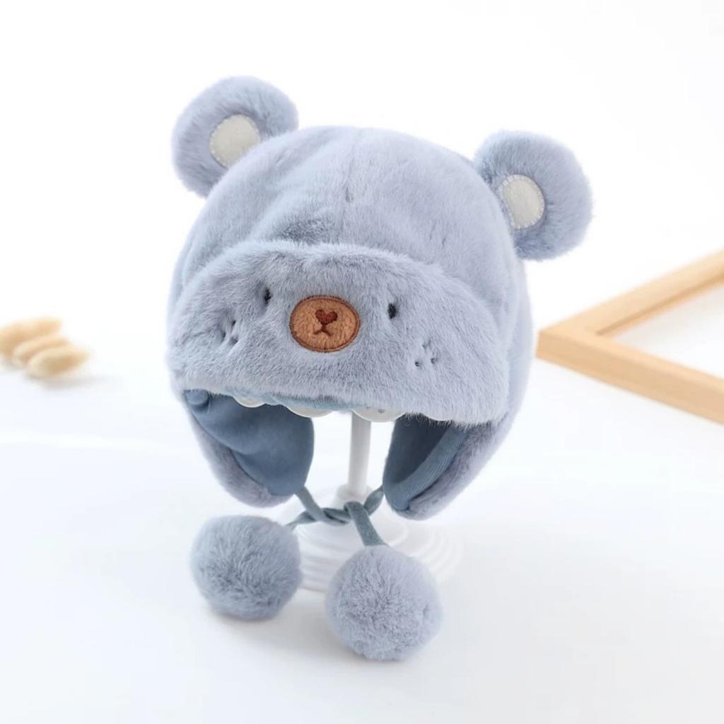 New Autumn and Winter Baby Ear Protection Hat, Warm and Cold Proof Hat, Comfortable Baby Double Ball Soft and Sticky Toe Cap
